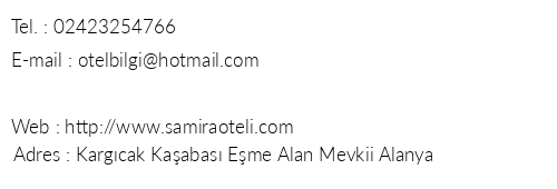 Club Samira telefon numaralar, faks, e-mail, posta adresi ve iletiim bilgileri